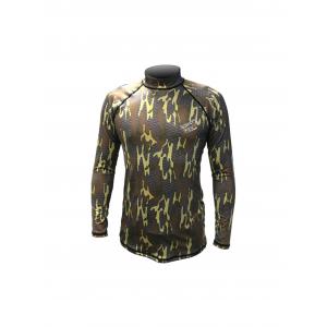 Men'S UPF 50+ Long Sleeve Surf Rash Guard Swim Shirt Sublimation Printing