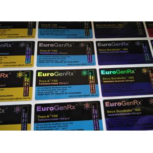 Glossy Waterproof Euro GenRX Glass Vial Labels Hologram Medication Label Stickers