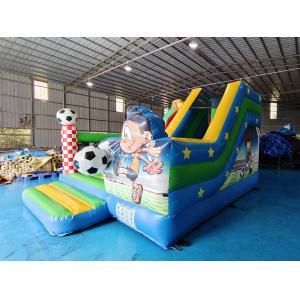 Kids PVC Inflatable Bouncer Combo With Slide Soccer Theme Castle Playground