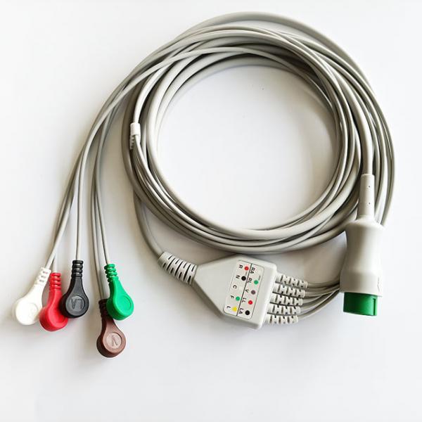 A8 Encrypt 5 Leads Biolight Ecg Patient Cable BLT Qseries Round 12pin