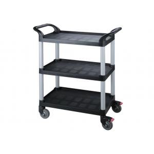 China Multi - functiona l3 - Layer Plastic Dining Cart with Side Waste - Collecting Bins supplier