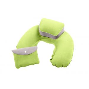 China Comfortable Inflatable Travel Neck Pillow PVC Flocking Material With Pouch supplier