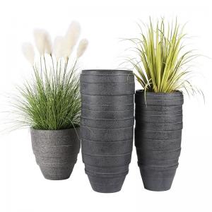 Big Round Shape FRP Flower Pots  / Fiberglass Large Outdoor Plant Pots For Garden Home