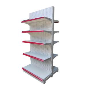 Factory customized color size shanghai xingye shelf supermarket double sided rack 5 shelves