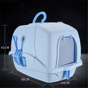 China Anti Spatter Oversized Fully Enclosed Cat Litter Box , Large Cat Toilet Litter Box supplier