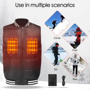 Sustainable Heated Down Waistcoat Outdoor Heated Vest 5V USB Power