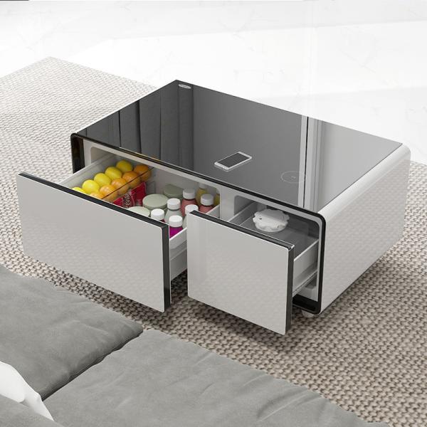 Smart Furniture Table Fridge Adjustable Refrigerator with Wireless Charging and Power Socket