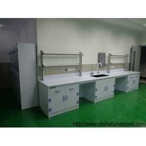 China Professional Chemistry Lab Furniture , PP Lab Island Bench With Sink / Faucets wholesale