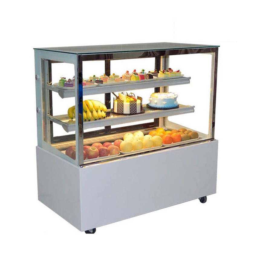 China LED Light Bakery Cabinet Cake Display Chiller With Easy Moving Wheel on sale
