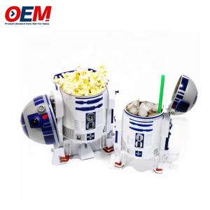Plastic Popcorn Bucket with Lid Custom Printed Movie Star Food Customer Logo Accepted Bowl Comic Character Design,with Handle PS