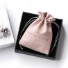 China Embossing Pink Microfiber Jewelry Packaging Drawstring Pouch 8*13cm wholesale