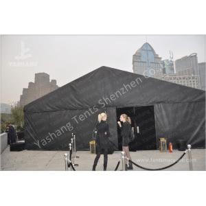 China Durable 300 People Black Fabric Tent Structures , PVC Party Tent Marquee supplier