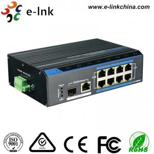 China Rugged Ethernet POE Switch 1x10/100/1000M RJ45 + 1x1000M SFP Uplink , 8x10/100M supplier