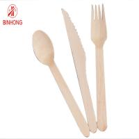 China 100% Birch Wooden Disposable Biodegradable Cutlery Sets Durable Compostable on sale