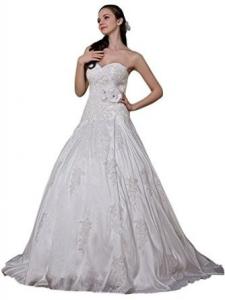 China Albizia Newest Design Formal Sweetheart A-Line Chapel Train Wedding Dress on sale 