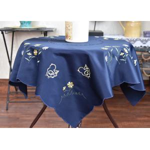 Chemical Fiber Embroidered Linen Tablecloth , Country Style Square Cotton Tablecloth