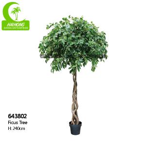 China Fire Retardant Aesthetic Faux Ficus Plant , 8ft Artificial Palm Tree In Green supplier