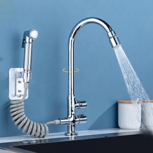 Multifunctional Sink Widespread Kitchen Faucet with ‎Gooseneck Spring