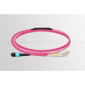 Straight Polarity Multi Fiber Push On Pink Cable LC Connectors Female to Male