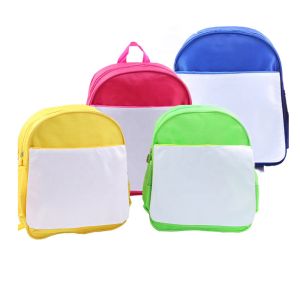 China Colored Sublimation Backpack Blanks Schoolbag For Kids With Detachable Printing Part Custom Sublimation Book Bags wholesale