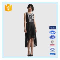 China 2016 Fashion Ladies Linen Chiffon Dress With Short Front Long Back on sale