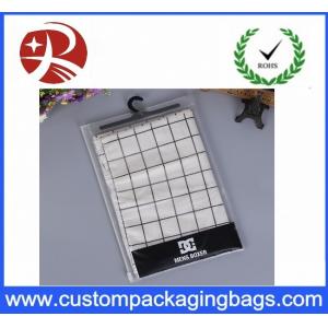 China Underwear Packaging Pvc Hook Bag , Promotion Pvc Clear Bag Water Resistant supplier