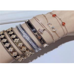 Personalized 18K Gold And Diamond Bracelet For Wife / Girlfriend dubai jewelry wholesale