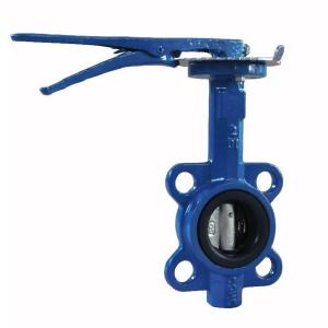China Manual Cast Iron Butterfly Valve Wafer Pattern With Flexible Flange End supplier