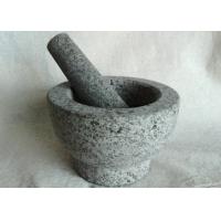 China Herb Stone 6 Inch Mortar Pestle Hand Made Granite Moisture Resistant on sale