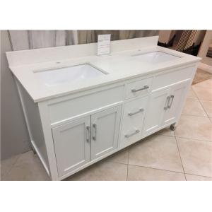 61" Quartz Bathroom Vanity Countertops Double Sink , Quartz Slab Countertops
