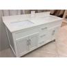 61" Quartz Bathroom Vanity Countertops Double Sink , Quartz Slab Countertops