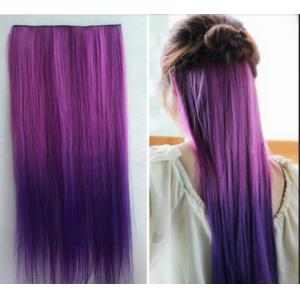 Colored Clip In Synthetic Hair Extensions Fake Hair Wigs For White Women