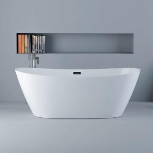 Modern Acrylic Freestanding Bathtub Oval Shape Fresh High Glossy