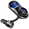 China Dual USB Port FM Transmitter  Bluetooth AUX Audio Receiver Adapter ,  Support U Disk TF Card Play Music With LCD Display wholesale