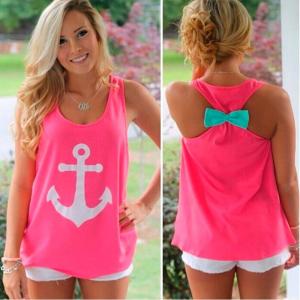 China Summer Style Women's Anchor Tanks Top Fitness Debardeur Female Vest Tops supplier