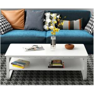 Elegant White Contemporary Coffee Table Painted Finish Charming With Details