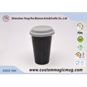 Black Starbucks Ceramic Travel Mug With Lid , Large Ceramic Coffee Mugs