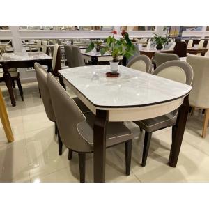 Scratch Proof Solid Oak Dining Table Set , Faux Marble Dinette Sets For Small Apartment