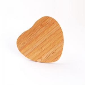 China Heart Shape Bamboo Wireless Charging Pad Fast Charging 10W 15W For Phone supplier