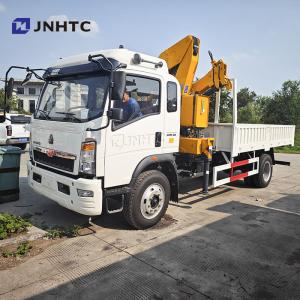 HOWO Cargo Carrying Crane Truck 290HP Belt Ladder 5-Ton Railboard Flat Plate Cargo Truck