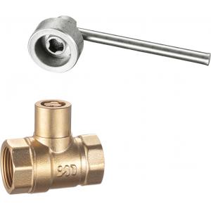 China 1421 Female x Female Magnetic Lockable Brass Ball Valve Sizes DN20 DN25 DN32 DN40 DN50 with Tripedal Patterned Stemhead supplier