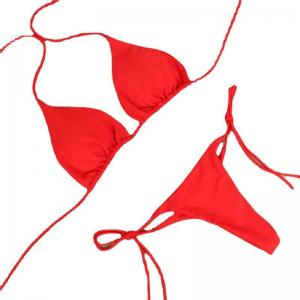 China Garter Sexy Lingerie Bra Set With Push Up Bra Swimwear Bikini String Bathing For Fat Women supplier
