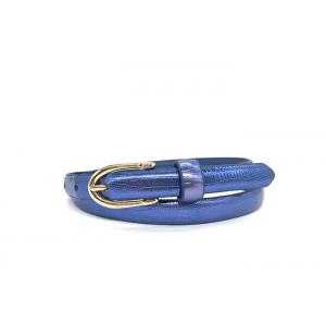 Thin Fashion Mini Fake Leather PU Belt For Garment Adjustble Length Blue Color