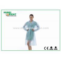 China Disposable Protective Nonwoven Lab Coat With Snap Closure on sale