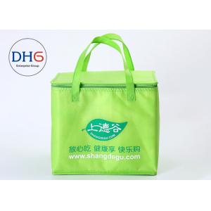 China Promotional Insulated Cooler Bags , Insulated Food Bags Embroidered Green supplier