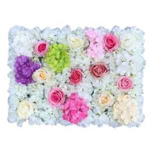 Silk Hydrangea Rose Artificial Flower Backdrop Wall Panel in bulk