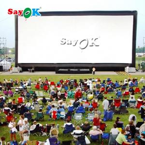 Inflatable Video Screen Custom Open Air Fourfold Sewing Blow Up Cinema Screen