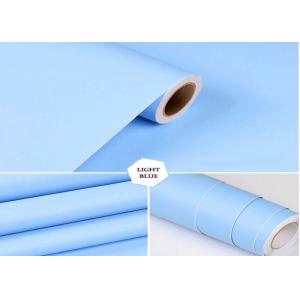China LIGHT BLUE Solid Color Self Adhesive Wallpaper For Fashionable Hotel Decoration supplier
