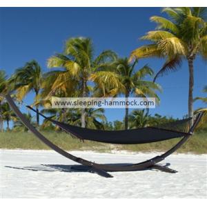 Outside Cool Palm Caribbean Style Hammock , Sleeping Black Free Standing Hammock Bed