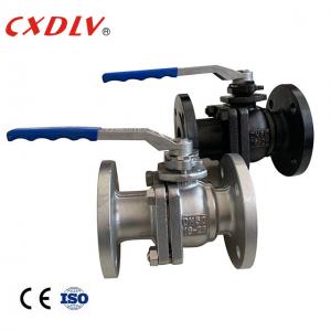 China PN25 A216 Gr.WCB Handle Lever CF3M Flanged Ball Valve supplier